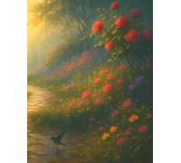 Daily Planner - Rainy Garden Path: A guided space to reflect, focus, and move through your day with grace.