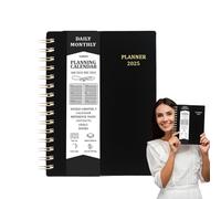 Daily Planner, taccuino portatile ed efficiente, per uomo, donna, 8,27 x 6,1 pollici, verde, nero, rosa, viola, blu