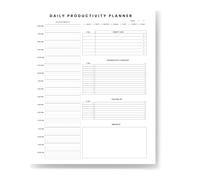 Daily Productivity Planner: Hourly Schedule from 6 AM - 10 PM, Weekly Goal Overview, Productivity Checklist & Appointment Log, 8.5" X 11"