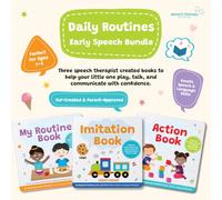 Daily Routines Early Speech Bundle for Toddlers Ages 0-4 - Sounds, Actions & Daily Routines Learning Books by a Speech Therapist - Action Book - My Routines Book - Imitation Book (3-Book Set)