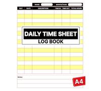 Daily Time Sheet Log Book: Colorful Work Hours Tracker for Employees | Construction, Lawyers & Office Use, A4