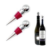 Daily Treasures 2 tappi per bottiglie di vino da discoteca, riutilizzabili, con sfera a specchio da discoteca, tappo in silicone per mantenere il vino fresco, per vino, champagne, prosecco, birra,