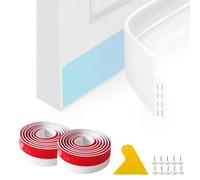 Daily Treasures Confezione da 2 paraspifferi in silicone con 1 puntello e 10 puntine, strisce per cuciture della porta sul fondo, autoadesive, per mantenere finestre, rumore, polvere, anti-insetti (86