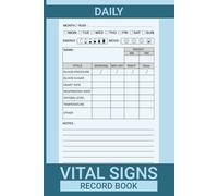 Daily Vital Signs Record Book: A Personal Medical Record Book for Tracking Blood Pressure, Blood Sugar, Heart Rate, Oxygen Levels, Temperature, Weight, Energy and Mood