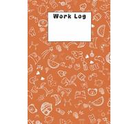 Daily Work Log Book with Hand-Drawn Chibi Girl Drawings (Orange)