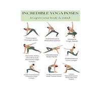Daily Yoga Sequence Poster Stretching Flow Chart Poses Guide for Home Practice Office Wellness Decor Fitness Flexibility Mindfulness Wall-Art (Framed,16X24inch(40X60cm))