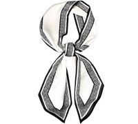 Dailyacc Sciarpa per capelli da donna alla moda in raso setoso foulard avvolgente traspirante leggero collo sciarpe per accessori per borse, 1o1 bianco nero/150 x 15 cm, 5.9 x 59inch
