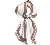 Dailyacc Sciarpa per capelli da donna alla moda in raso setoso foulard avvolgente traspirante leggero collo sciarpe per accessori per borse, 1o Bianco caffè/150 x 15 cm, 5.9 x 59inch