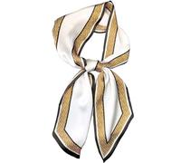 Dailyacc Sciarpa per capelli da donna alla moda in raso setoso foulard avvolgente traspirante leggero collo sciarpe per accessori per borse, 1 giallo bianco/150 x 15 cm, 5.9 x 59inch