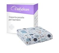 Dailydream Coperta per bambini, 104 x 150 cm, 3,2 kg, motivo foresta, in 100% cotone, con imbottitura in perle di vetro, coperta pesante per dormire, peso corporeo, 35 - 55 kg