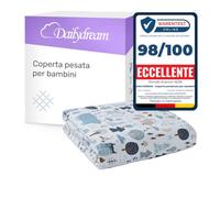 Dailydream Coperta ponderata per bambini 135 x 200 cm 2,5 kg | Motivo foresta | 100% cotone con imbottitura in perline di vetro | Coperta pesante per dormire | Peso corporeo 20-35 kg