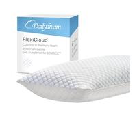 Dailydream FlexiCloud - Cuscino cervicale con SENSICE, memory foam, imbottitura per cuscino regolabile, 80 x 40 cm, bianco