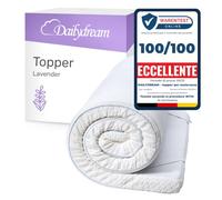 Dailydream Topper matrimoniale 160x200 cm memory foam, altezza 5 cm, «Edition Lavender, Model M », Topper per materasso, divano letto o letto da campeggio, Coprimaterasso confortevole
