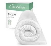 Dailydream Topper matrimoniale piccolo 140x200 cm memory foam, altezza 3,5 cm, «Edition Aloe Vera, Model S », Topper per materasso, divano letto o letto da campeggio, Coprimaterasso confortevole