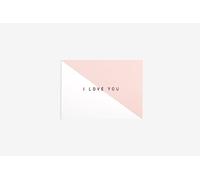 Dailylike Biglietto d'auguri rosa I love you 9,7 x 7 cm.