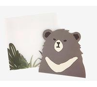 Dailylike Biglietto di forma animale asiatico nero orso 10 x 21,3 cm. Include busta semi trasparente 12 x 11,5 cm.