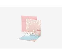 Dailylike Biglietto pop up swan 11 x 11 cm. Include circa 11,7 x 11,7 cm.