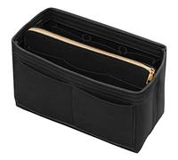 DailyPlus Organizer per borsa, con cerniera, in feltro, organizer per borsa, organizer con portachiavi, adatto per LV Speedy Neverfull Longchamp, rosa, XL (S, nero)