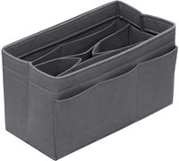 DailyPlus - Organizer per borsetta, inserto in feltro, organizer per borsette e borse tote, con 14 tasche, grigio, XL