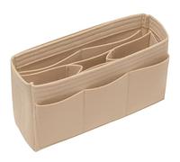 DailyPlus - Organizer per borsetta, inserto in feltro, organizer per borsette e borse tote, con 14 tasche, beige, L sottile