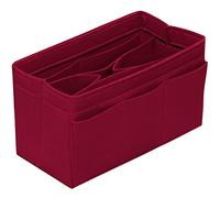 DailyPlus - Organizer per borsetta, inserto in feltro, organizer per borsette e borse tote, con 14 tasche, rosso scuro, S