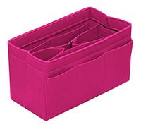 DailyPlus - Organizer per borsetta, inserto in feltro, organizer per borsette e borse tote, con 14 tasche, rosa, L