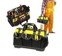 Daimann - Borsa Porta Attrezzi Multitasche in Tessuto Oxford Impermeabile con Base Rigida, Manico Confortevole per Uso Professionale e Fai-da-te