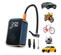 Daimann Compressore Aria Portatile Wireless - Mini Gonfiatore Elettrico Digitale per Auto, Moto, Bici e Palloni - Torcia LED e Spegnimento Automatico - Pompa Portatile Multifunzione con Display LCD