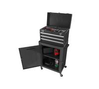 DAIMANN CT01 Carrello Portautensili da Officina con Serratura - 3 Cassetti e 3 Vani, Capacità 150 kg,Ideale per Meccanica e Professionisti - Carrello Porta Attrezzi Vuoto, Nero