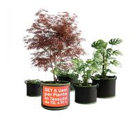 DAIMANN - Set 5 Vasi in Tessuto Traspirante con Manici Resistenti, Ideali per Orto, Fiori e Piccoli Alberi, Facili da Spostare e con Drenaggio Naturale per una Crescita Sana delle Piante