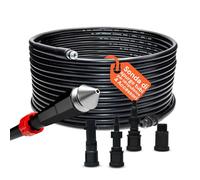 Daimann Sonda Sturatubi 15 Metri per Idropulitrice - Tubo Alta Pressione Flessibile con Ugello Autopropellente - Include 4 Adattatori Universali - Per Scarichi, Condotti e Tubazioni Intasate