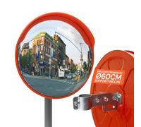 DAIMANN - Specchio Stradale Convesso Ø 60 cm - Specchio Parabolico di Sicurezza, Visione Grandangolare 160° - Per Angoli Ciechi per Garage, Parcheggi e Magazzini - Con Kit Montaggio a Parete o Palo