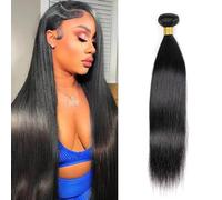 DaiMer Capelli Umani Vergini Brasiliani - 1 Bundle di Capelli Lisci 16 Pollici, 100% Non Trattati, 10A