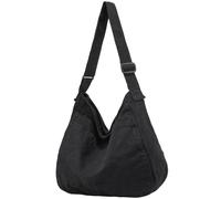 DAINAOTM Borsa a tracolla in tela casual hobo borsa a tracolla per donne e uomini grande borsa messenger borsa da viaggio lavoro, 0-nero, Large