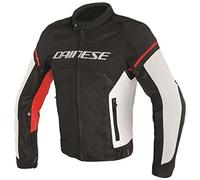Dainese 1735196N4954 Air Frame D1 Tex Giacca Moto Estiva, Nero/Bianco/Rosso, 46 EU