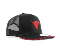 Dainese 9Forty Trucker Cap Nero/Rosso Tappo snapback ventilato con visiera curva