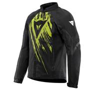 Dainese - Air Graphics Tex Jacket, Giacca Moto Estiva, Ventilata e Leggera, con Protettori Morbidi su Spalle e Gomiti, Man, Nero/Giallo Fluo Asfalto, 52