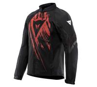 Dainese - Air Graphics Tex Jacket, Giacca Moto Estiva, Ventilata e Leggera, con Protettori Morbidi su Spalle e Gomiti, Man, Nero/Rosso Asfalto, 48