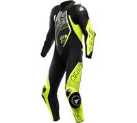 DAINESE Audax D-Zip tuta in pelle da moto traforata in 1 pezzo, nero/giallo/bianco, 52