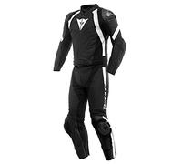 Dainese Avro 4 Tuta in pelle da moto in 2 pezzi, nero-bianco, taglia 50 per maschi