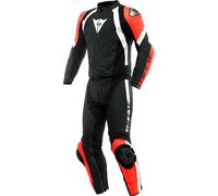 Dainese Avro 4 Tuta in pelle da moto, nero-bianco-rosso, taglia 46