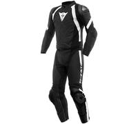 Dainese Avro 4 Tuta in pelle da moto in 2 pezzi, Bianco/nero, Taglia 128