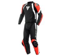 DAINESE AVRO 4 - TUTA MOTO DIVISIBILE IN PELLE UOMO NERO ROSSO