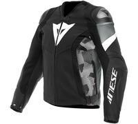 Dainese Avro 5 Giacca in pelle moto, nero/bianco/grigio, Taglia 48