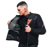 Giacca moto Dainese Smart Jacket LS Sport Nero Rosso Fluo 52