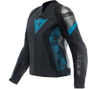 Dainese Avro 5 Giacca di pelle moto da donna, nero-blu, taglia 40 per donne