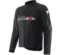 DAINESE - Herosphere Air Tex Jacket, Giacca Moto in Tessuto, Ventilata e Estiva, Uomo, Nero/Bianco a Strisce/Rosso, 44