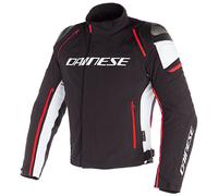 Dainese Racing 3 D-Dry S26 Giacca tessile da motocicletta, nero/bianco/rosso, Taglia 60