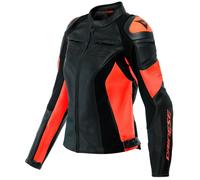 Dainese Racing 4 Giacca da donna in pelle per moto, nero-rosso, taglia 48 per donne