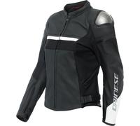 Dainese Rapida, giacca di pelle donna 44 female Nero Opaco/Nero Opaco/Bianco